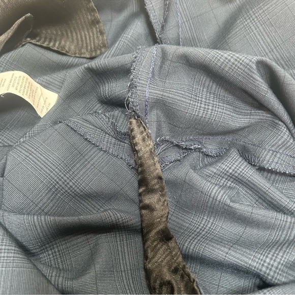 Sean John Fine Tailored Blue Plaid Cuffed Business Wear Trousers size 40Wx30L - Picture 9 of 12